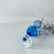Blue and transparent glass vase