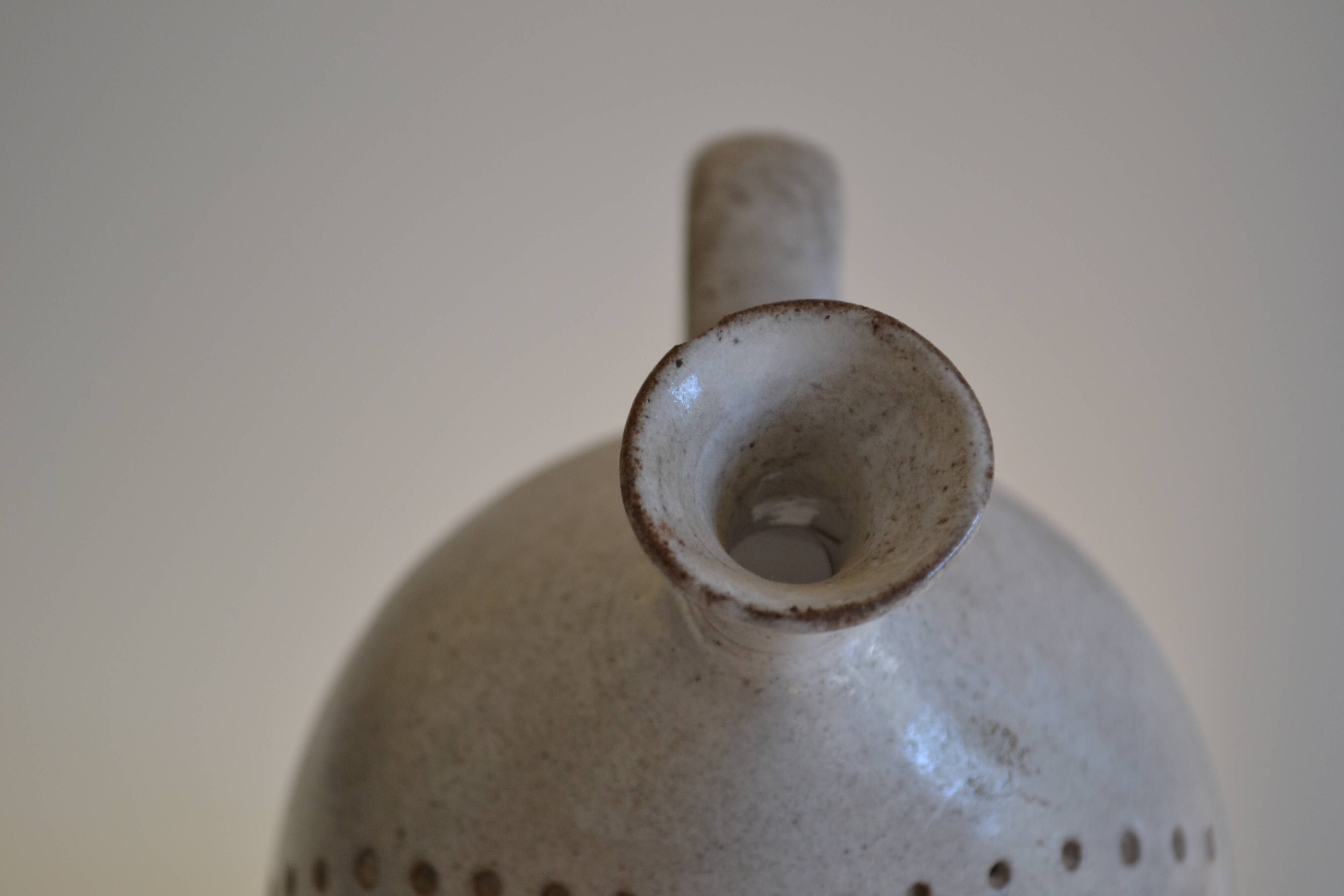 Ceramic stoneware candle holder from the 1970s.