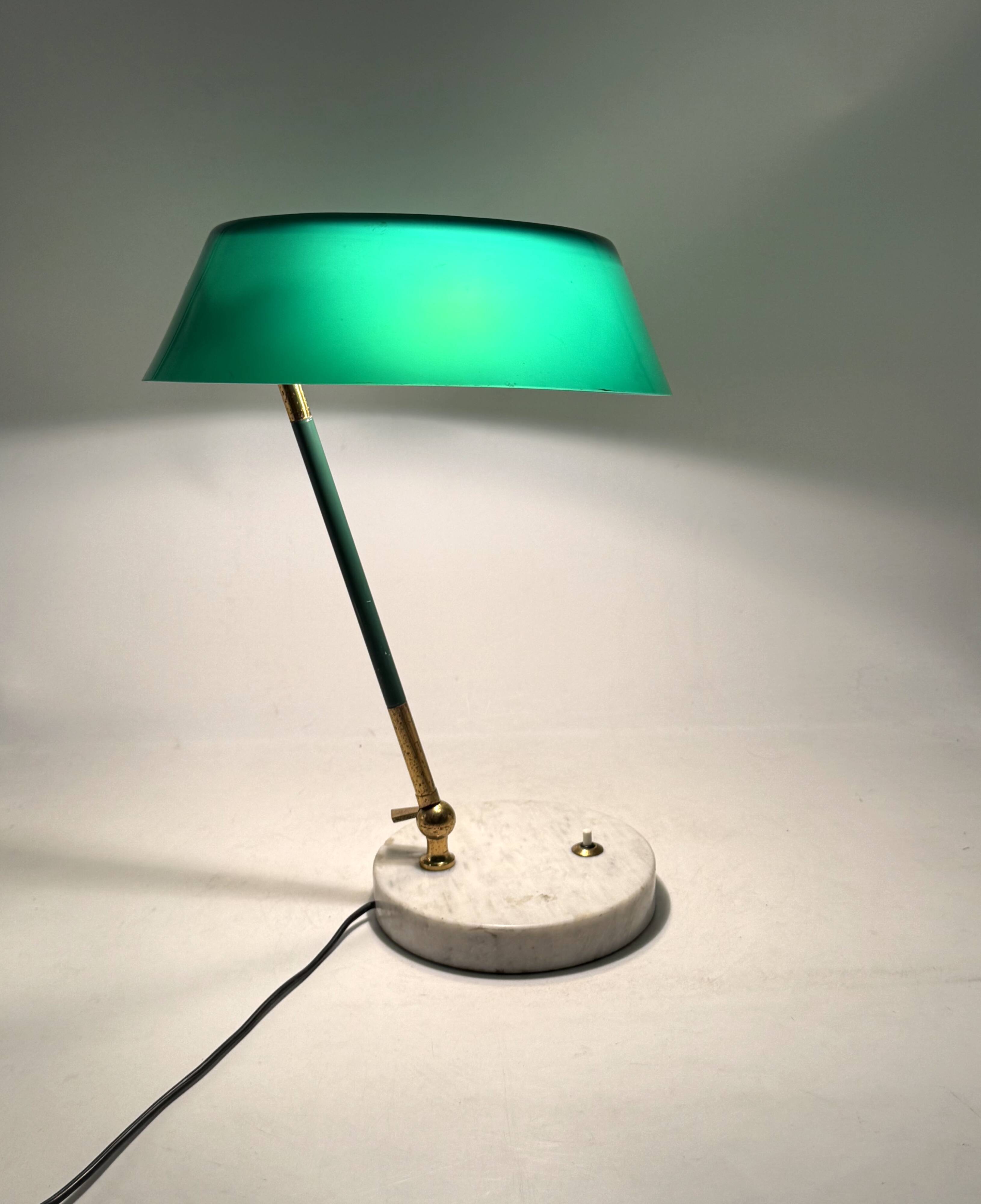 Mid-century green table lamp, Stilux Milano Italy, 1960s