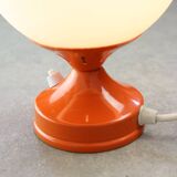 Vintage orange italian metal and opaline table lamp, 70s