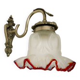 Lampe portugaise d’applique murale de tulipe en verre dépoli du milieu du siècle