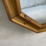 Octagonal Wall Mirror with Vintage Molded Gilded Wood Frame