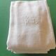 12 old damask linen napkins with monogram, 60x74 cm