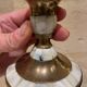 Mother-of-pearl and gilded brass candlestick
