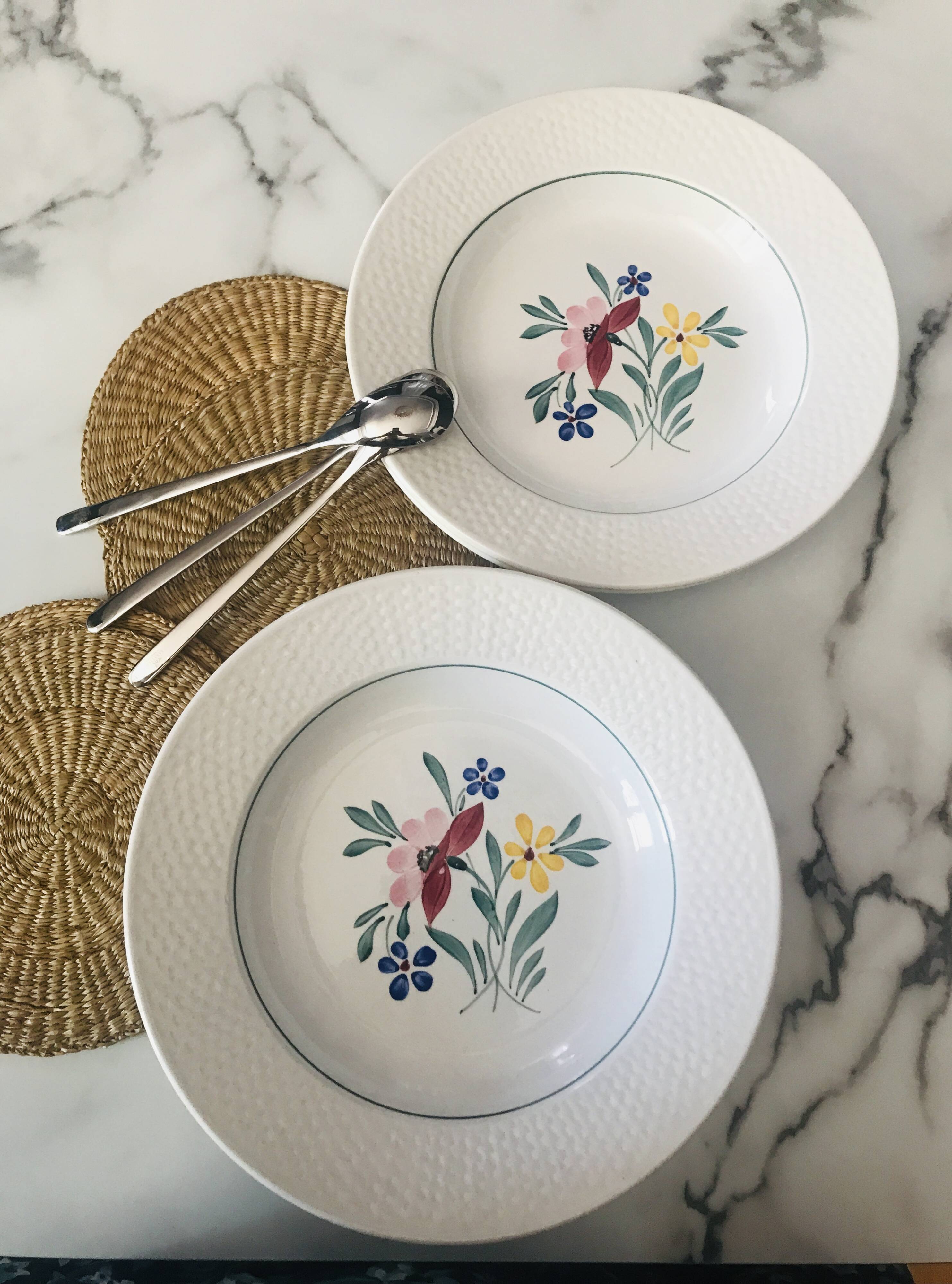 Fabiola Digoin Sarreguemines deep plates from the 50s