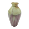Vase en grès flammé rouge sang de boeuf et vert pistache