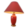 Vintage ceramic table lamp with a lacquered finish, golden potiche base and brass.