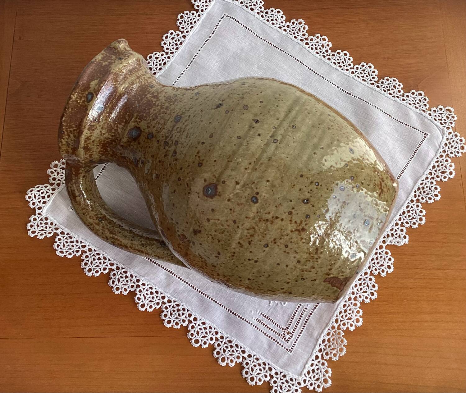Pyrite stoneware pitcher - vintage