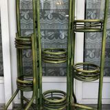 Folding rattan plant stand