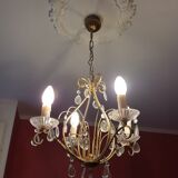 4-burner chandelier with crystal tassels
