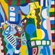 Peinture abstraite contemporaine « Blue Tiger » 2023 Acrylique non encadré sur toile