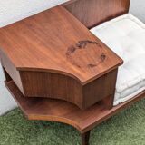 Vintage 1960s teak telephone hall bench