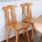 Pair of Scandinavian pine chairs