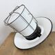 Industrial Grey Enamel Cage Pendant Lamp, 1960s