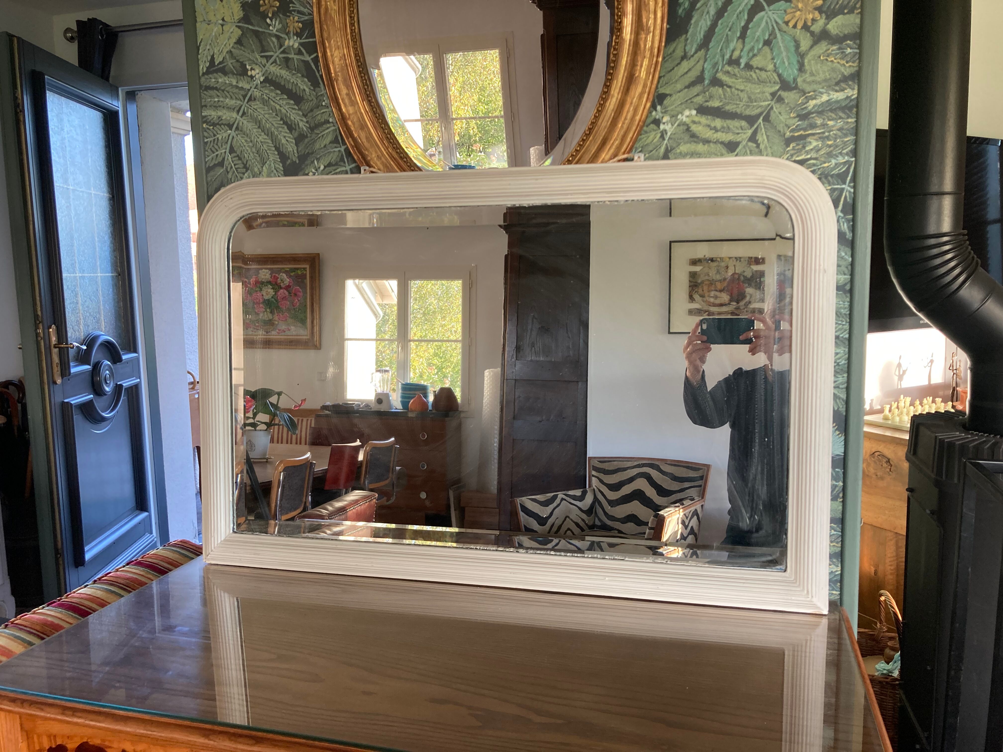 Old mirror louis philippe painted