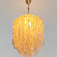 Vintage capiz shell chandelier, antique light fixture.