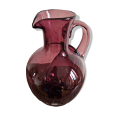 Carafe à glace en verre soufflé bullé Biot améthyste
