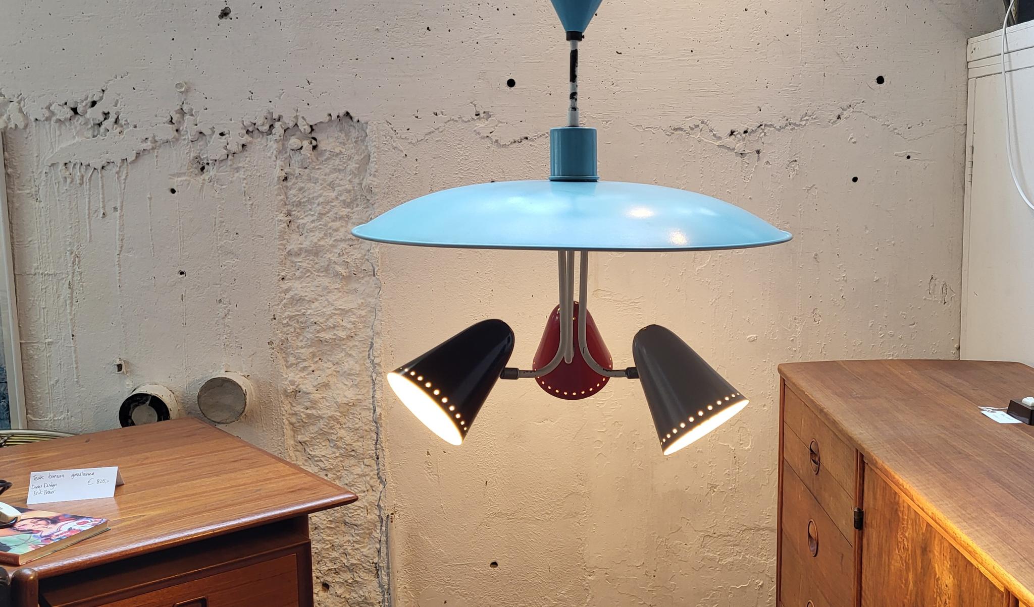 Suspension des années 1950 – Hala Zeist H. Busquet design néerlandais | Lampe de design vintage