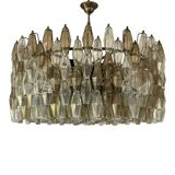 Luxury Contemporary Poliedro Murano Glass Chandelier in Brunish Finish