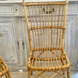 Set of four rattan chairs