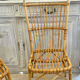 Lot de quatre chaises en rotin