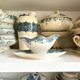 Saucière en terre de fer bleue et blanche