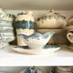 Blue and white iron earth gravy boat