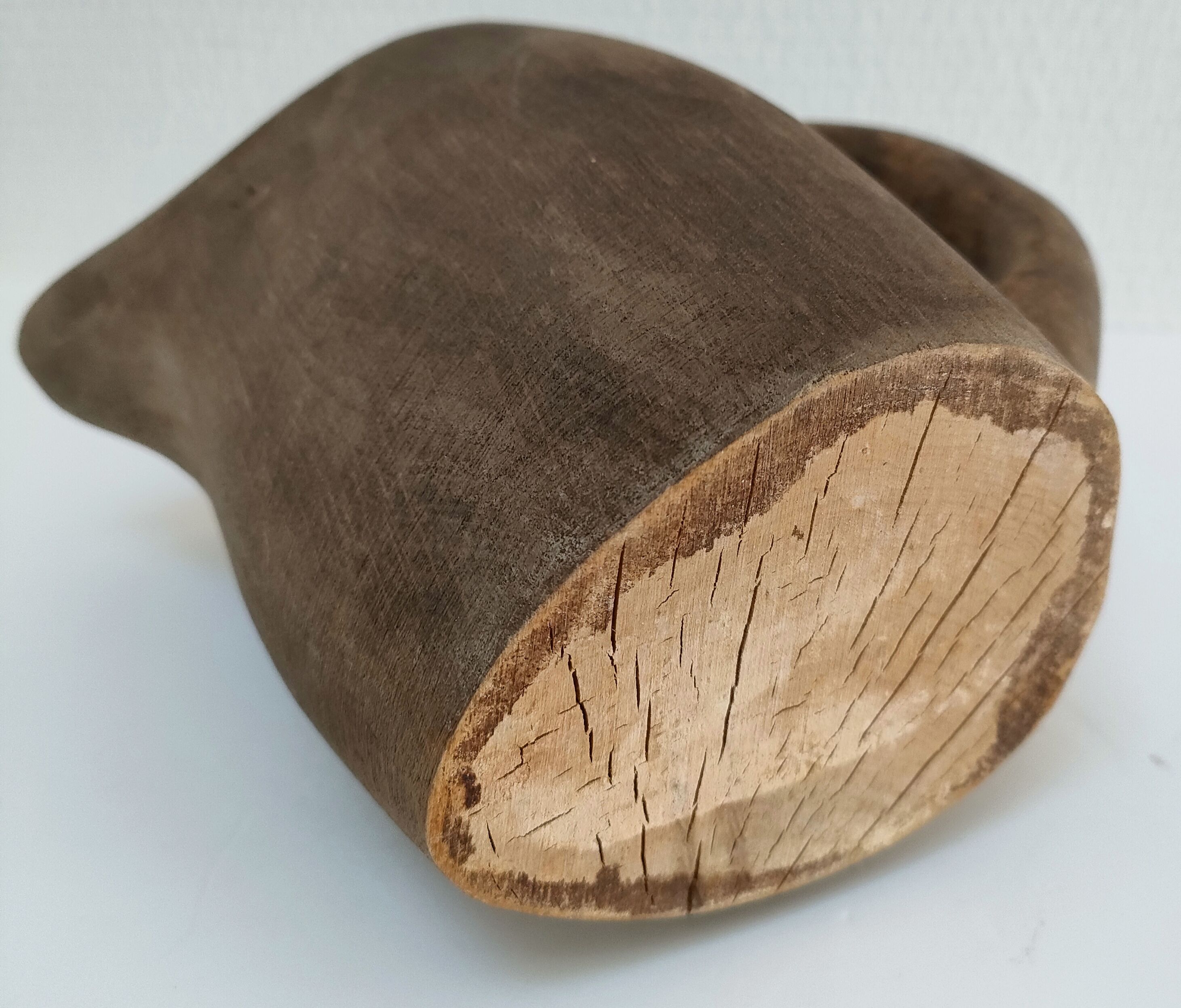 Solid wood pitcher patinated brutalist 60s