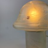 White clear glass peill and putzler mushroom table lamp