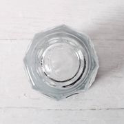 Small Vase / Vintage Clear Leaf Pattern Textured Glass Flower Vase Fidenza