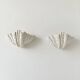 Pair of XL vintage shell plaster wall lights, France, attributed to S. Roche.