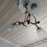 Bronze chandelier cherubs 3 fires , cherubs ( putti )