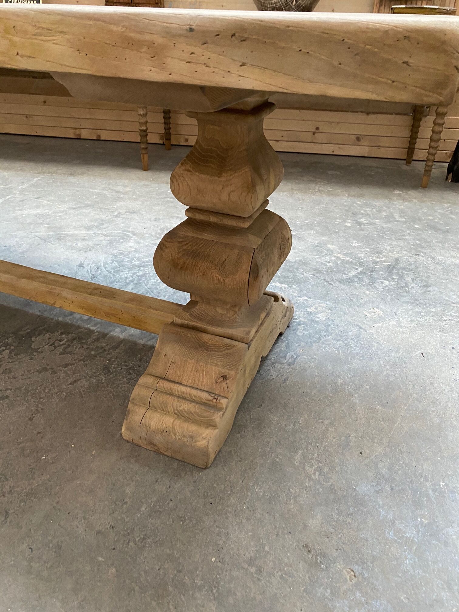 Solid oak monastery table