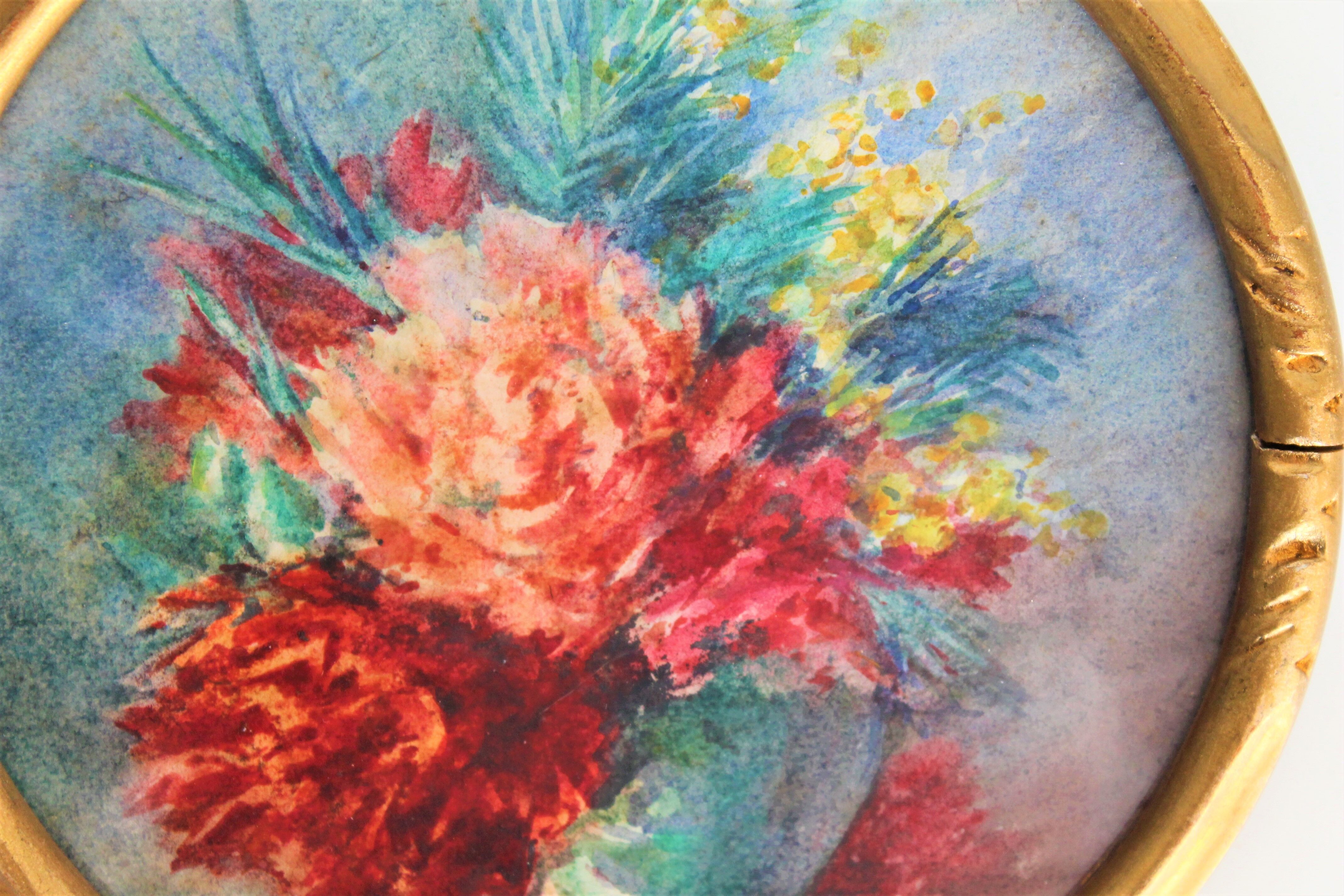 Oeillets et Mimosas de Zelie Lecoufley-Dodeman (1863-1953)