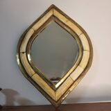 Brass and bone mirror