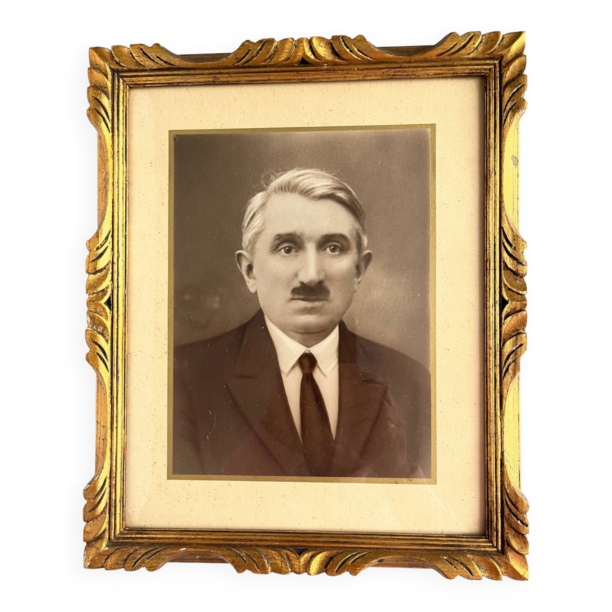 Old photo framed under glass