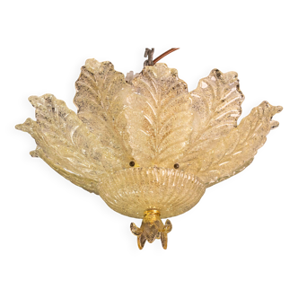 Portofino, Murano Glass Gold\Orange Ceiling Light or Flush Mount, 1970s