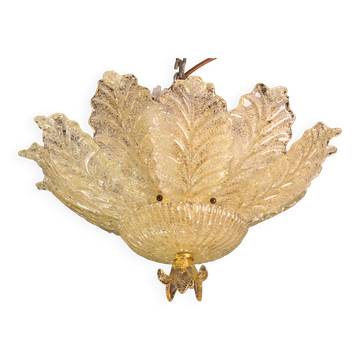 Portofino, Murano Glass Gold\Orange Ceiling Light or Flush Mount, 1970s