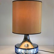 Large Italian Table Lamp with Hammered Glasses, 1970s
