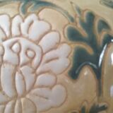 Vase en faïence art deco émaux craquelés circa 1930, signature à identifier