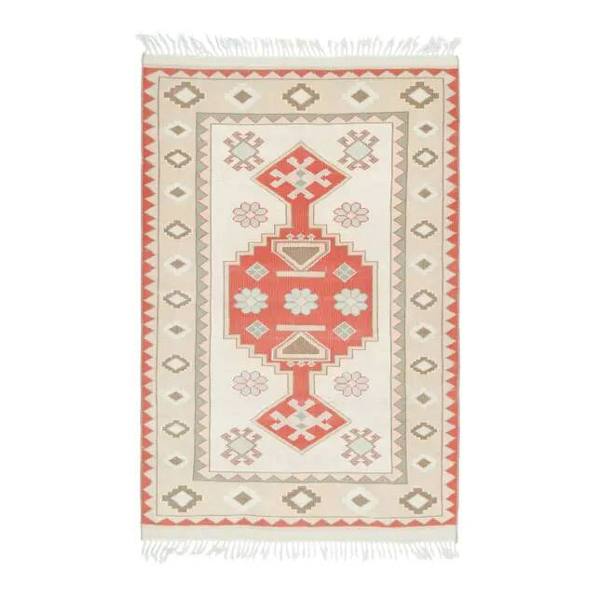 Vintage Turkish Oushak Handmade Wool Cotton Beige Area Rug 115x179