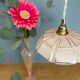 Suspension abat-jour vintage art déco en opaline rose