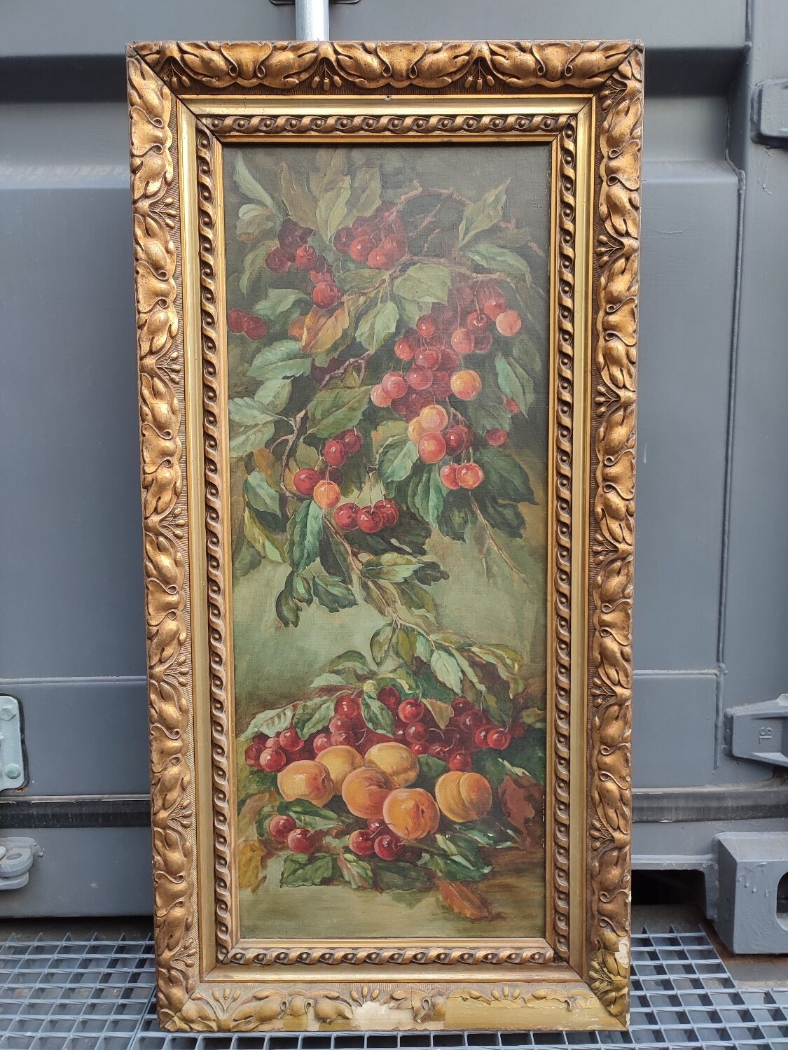 Still life on canvas, summer fruits