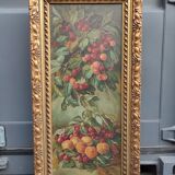 Still life on canvas, summer fruits