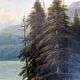August Achilles (1798-1861) - Oil on canvas - Lakeside landscape in Switzerland