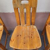 6 pine chairs