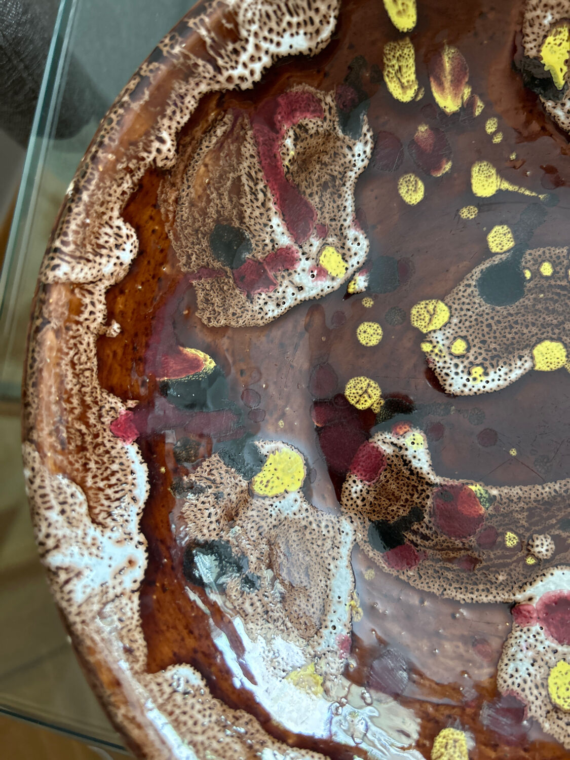 Glazed ceramic salad bowl