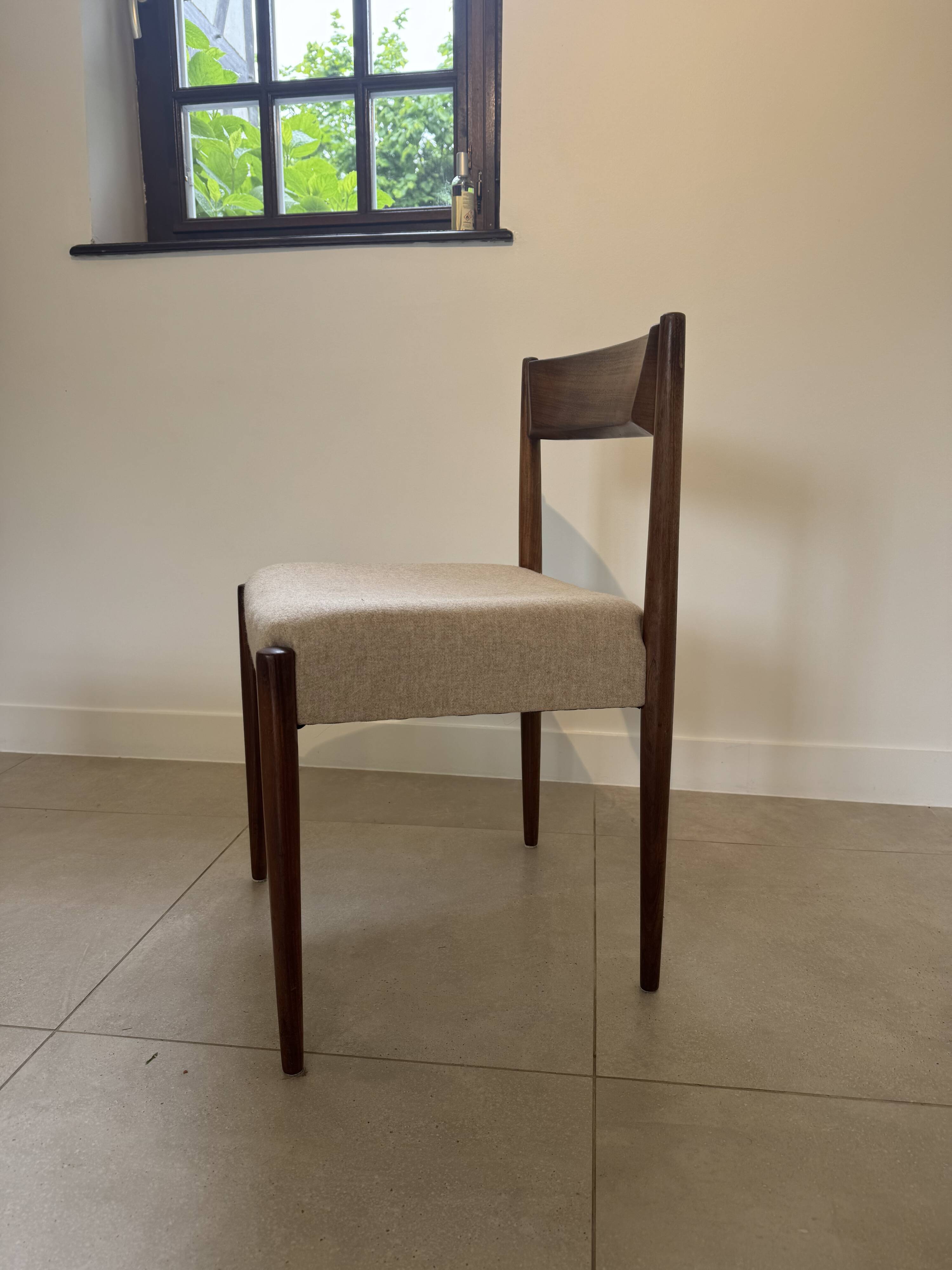 wooden chair with new upholstery