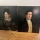 Duo portraits of a young couple painting on oil