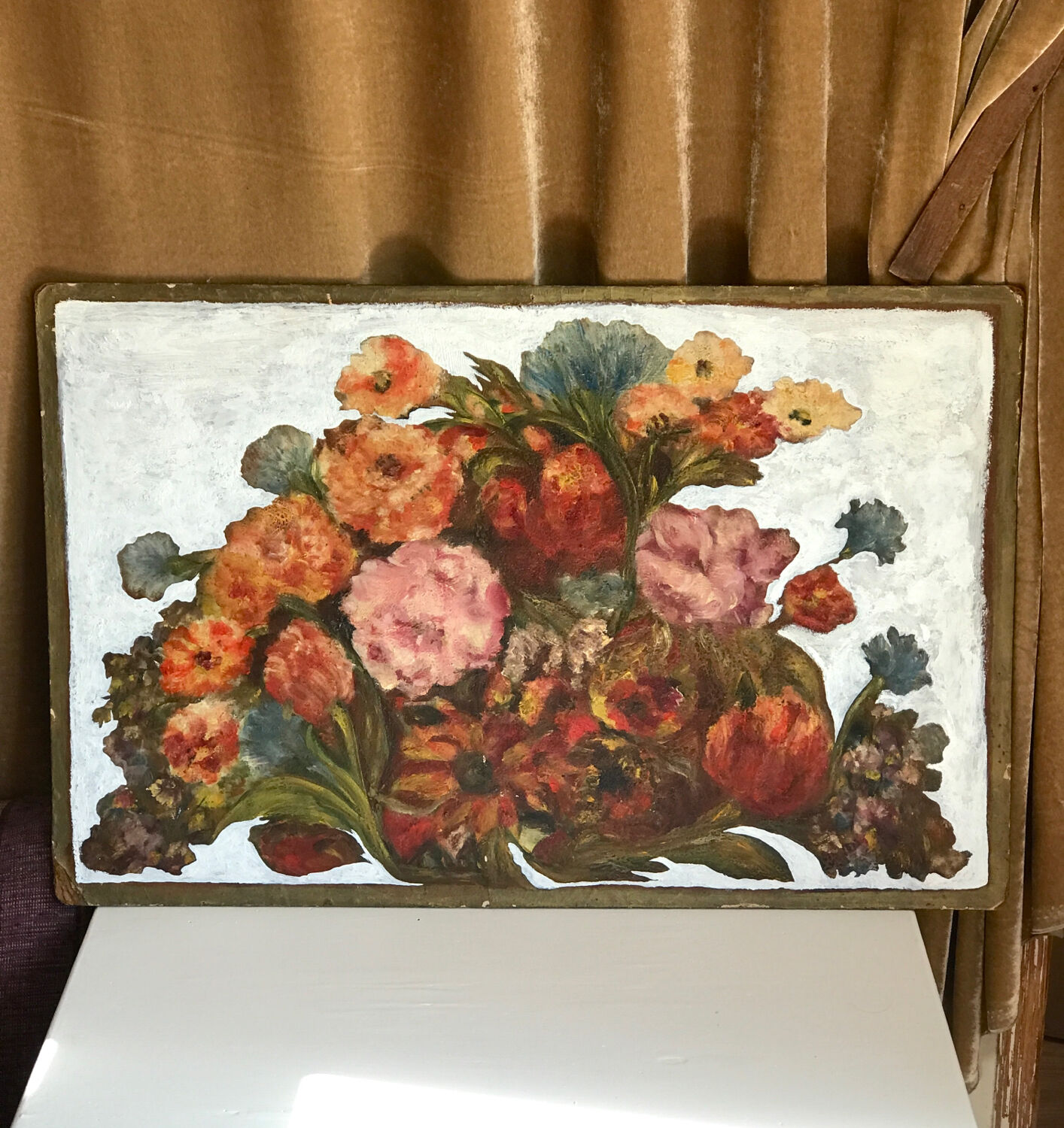 Peinture bouquet de fleurs art nouveau